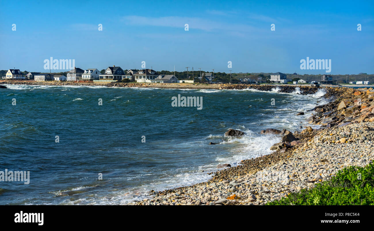 Wave Crash Stony Beach Westport Point Massachusetts Buzzards Bay
