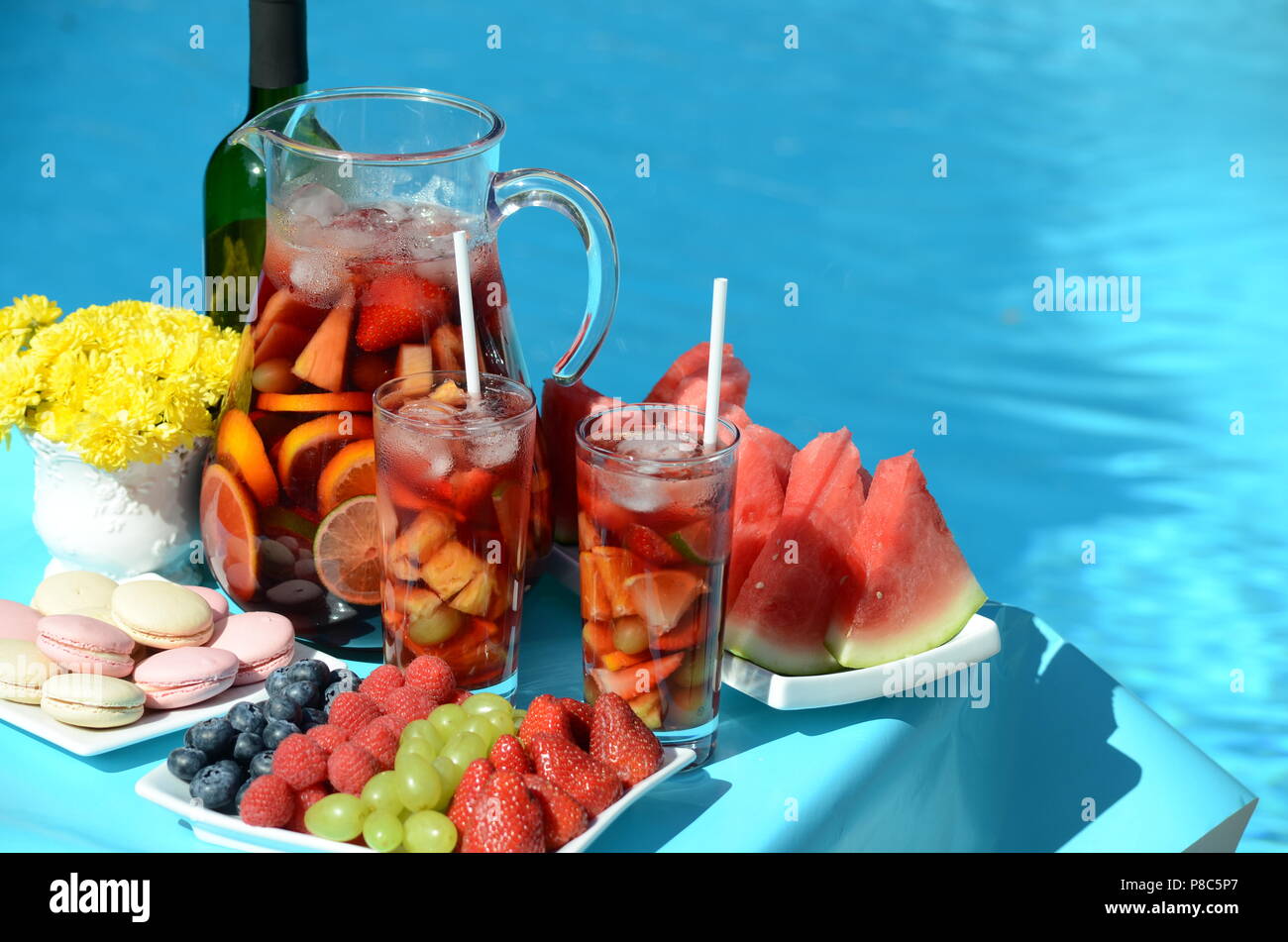 https://c8.alamy.com/comp/P8C5P7/pool-party-with-sangria-pitcher-fruit-cocktails-and-refreshments-by-the-swimming-pool-summer-lifestyle-topical-vacation-fun-and-relaxation-theme-P8C5P7.jpg
