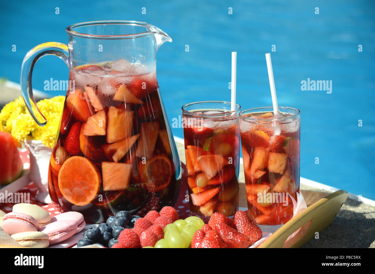 https://c8.alamy.com/comp/P8C5RX/pool-party-with-sangria-pitcher-fruit-cocktails-and-refreshments-by-the-swimming-pool-summer-lifestyle-topical-vacation-fun-and-relaxation-theme-P8C5RX.jpg