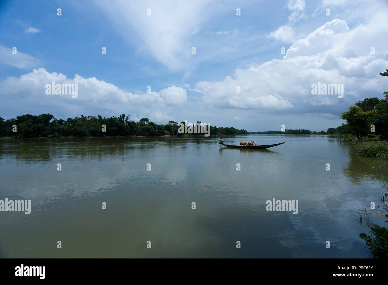 Boat on the Sari River at Gowainghat. Sylhet, Bangladesh Stock Photo ...