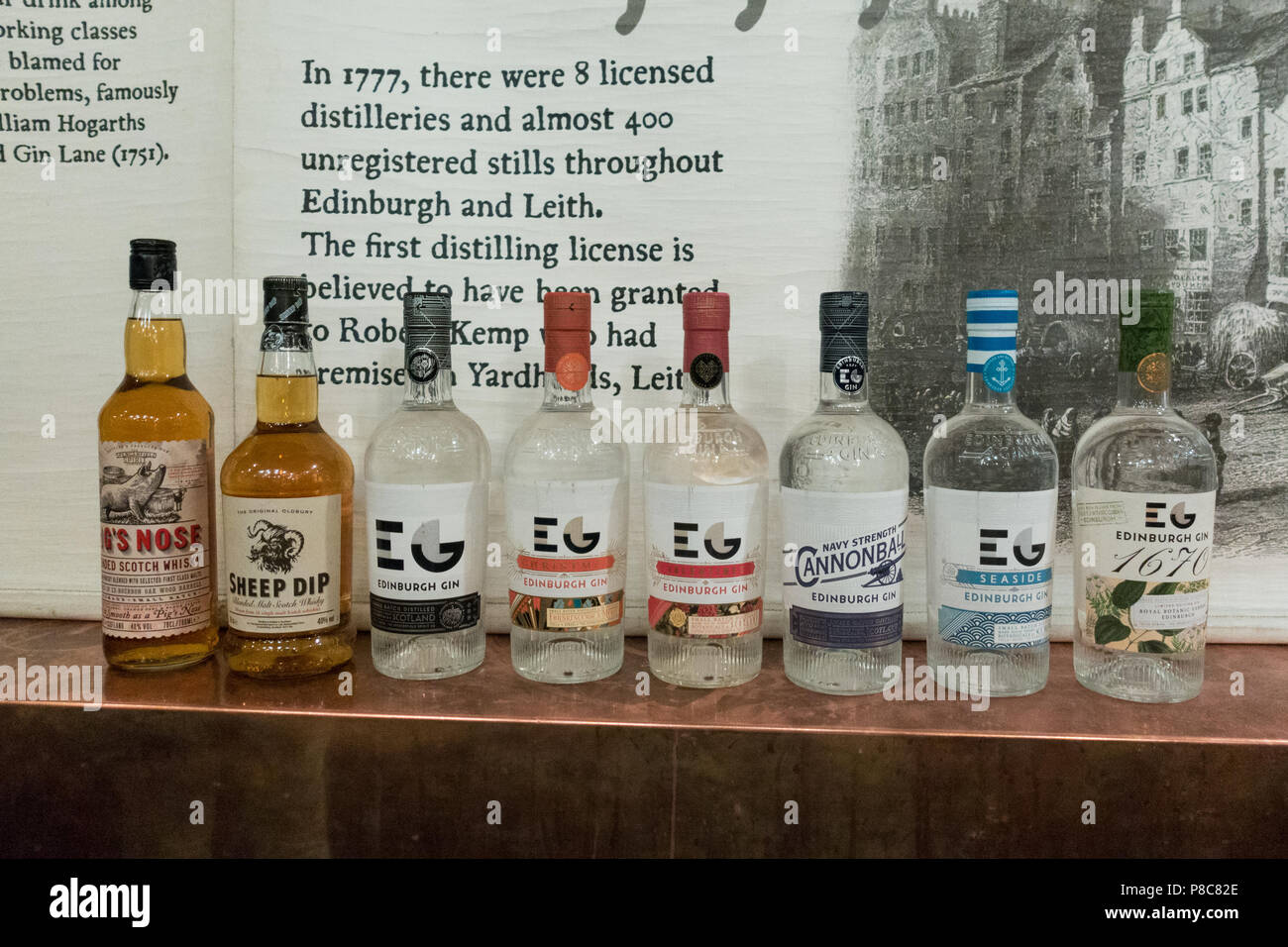 Edinburgh Gin display on the Edinburgh Gin Tour, Edinburgh Gin