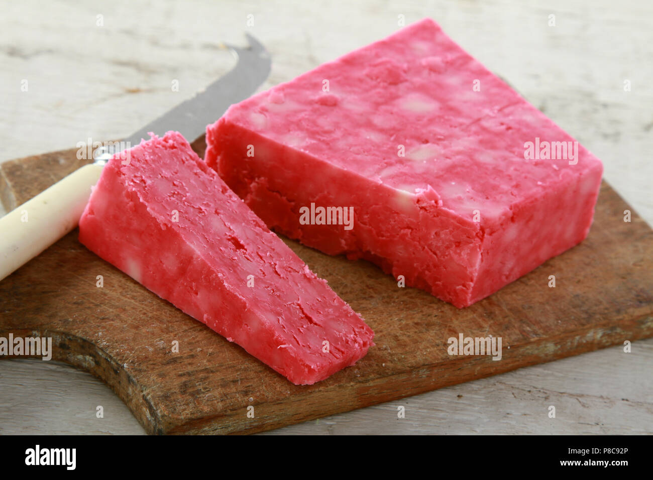 red marbled cheddar cheese Stock Photo Alamy