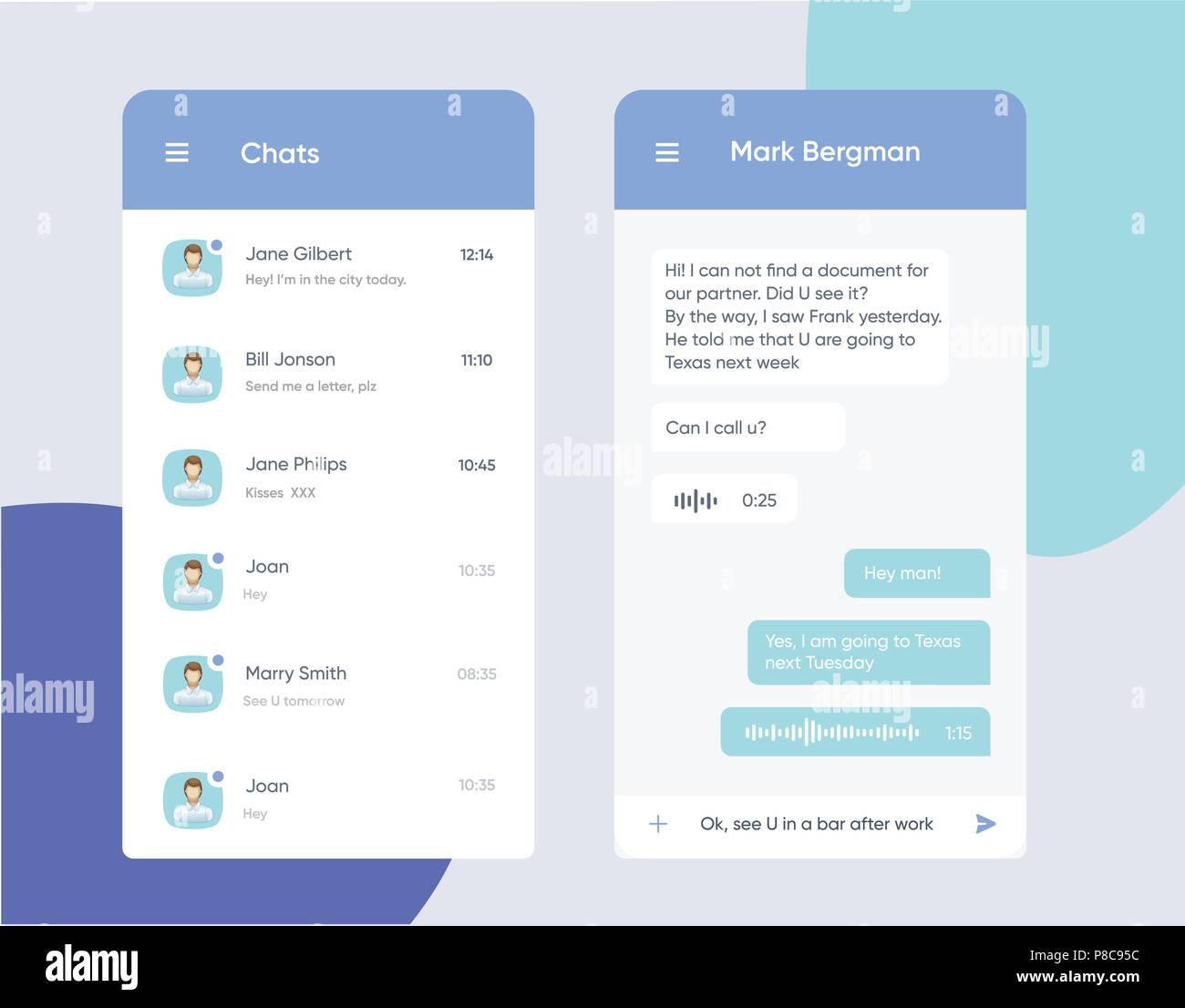 Vector phone chat interface. Short message service bubbles Stock Vector ...
