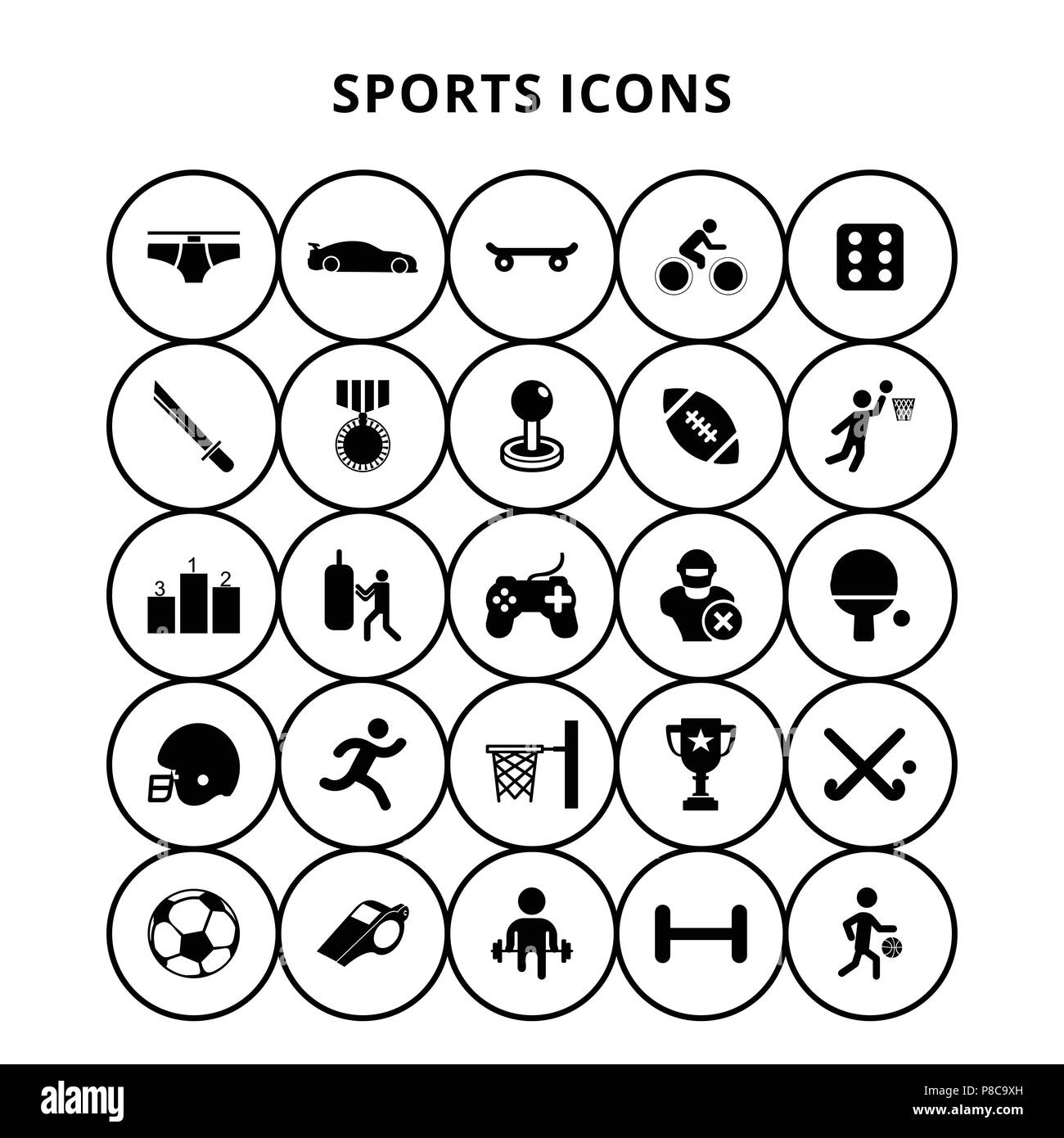 Sports Icons For web design and application interface, also useful