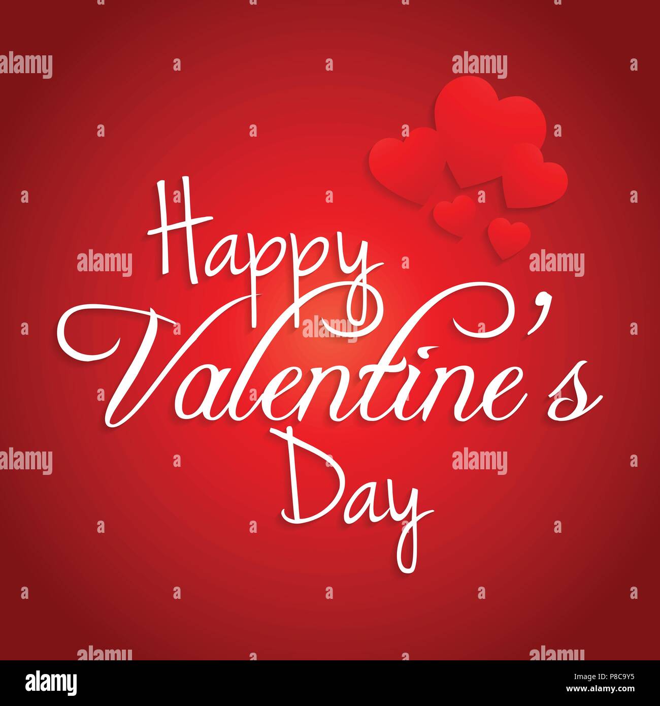 Happy Valentine's day card with red background - For web design and ...
