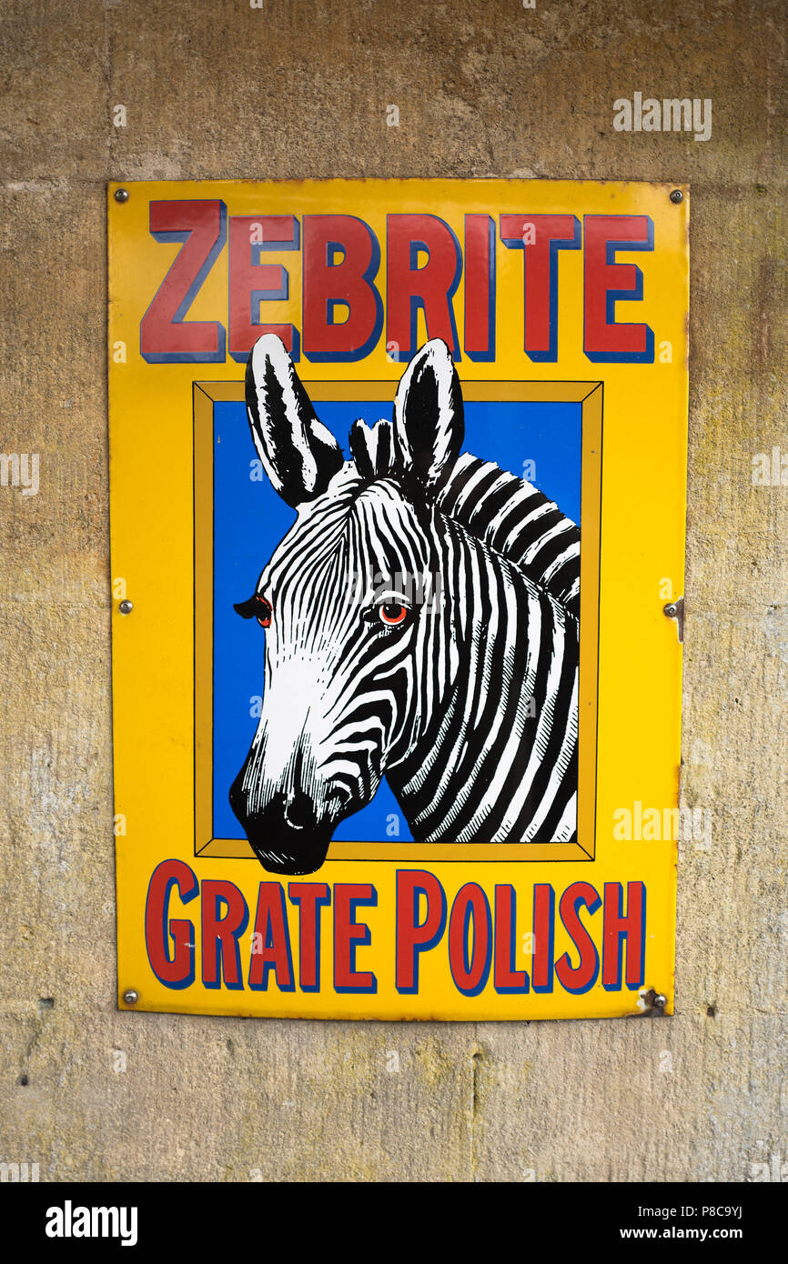 ZEBRITE advertisement for an old brand of fire grate polish used in Victorian and Edwardian times in UK Stock Photo