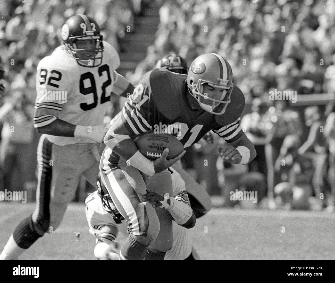 San Francisco, California, USA. 14th Oct, 1984. San Francisco 49ers vs. Pittsburgh  Steelers at Candlestick Park Sunday, October 14, 1984. Steelers beat the  49ers 20-17. Pittsburgh Steelers Defensive End Keith Gary (92)