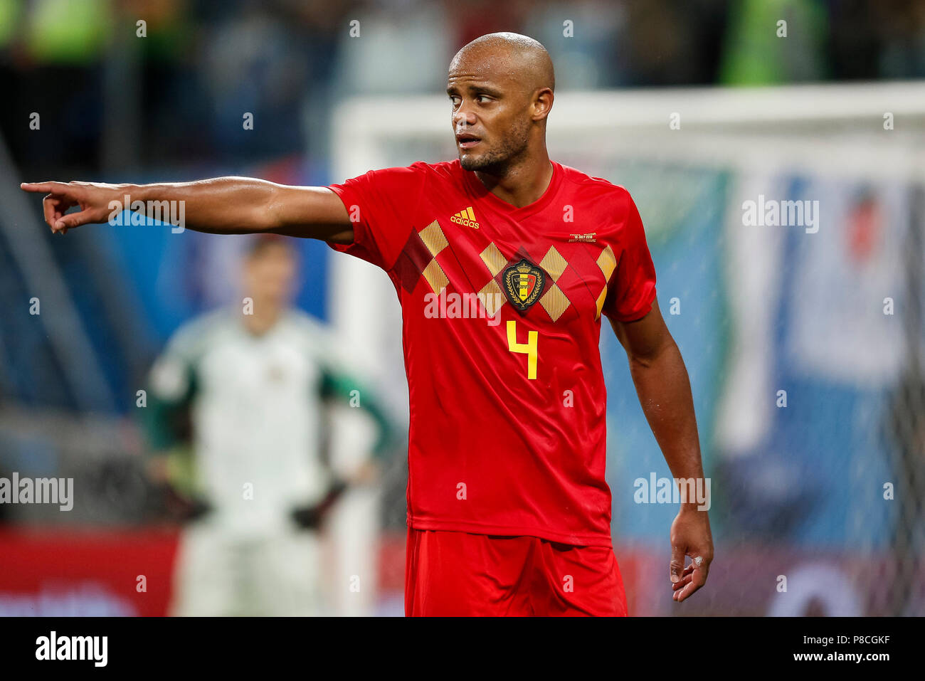 Vincent Kompany of Belgium during the 2018 FIFA World Cup Semi Final match between France and Belgium at Saint Petersburg Stadium on July 10th 2018 in Saint Petersburg, Russia. (Photo by Daniel Chesterton/phcimages.com) Stock Photo