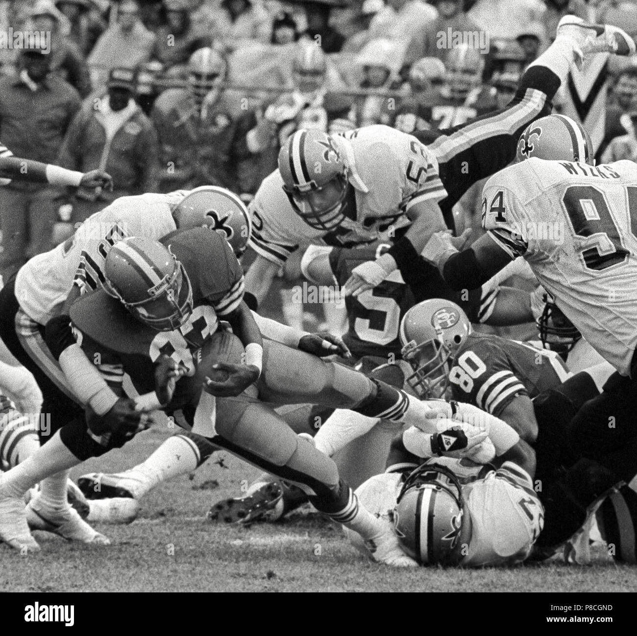San Francisco, California, USA. 13th Nov, 1983. San Francisco 49ers vs. New  Orleans Saints at Candlestick Park Sunday, November 13, 1983. 49ers beat  the Saints 27-0. San Francisco 49er Running Back Roger