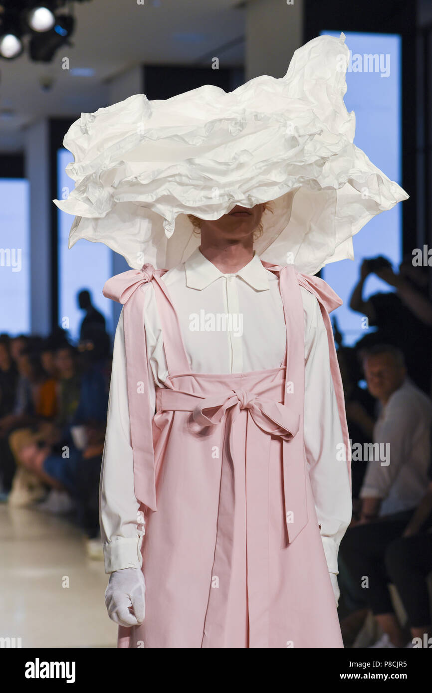 New York, NY, USA. 9th July, 2018. A Model walks the runway at the Alessandro Trincone fashion show during Men's Fashion Week at Cadillac House on July 9, 2018 in New York City. Credit: Wonwoo Lee/ZUMA Wire/Alamy Live News Stock Photo