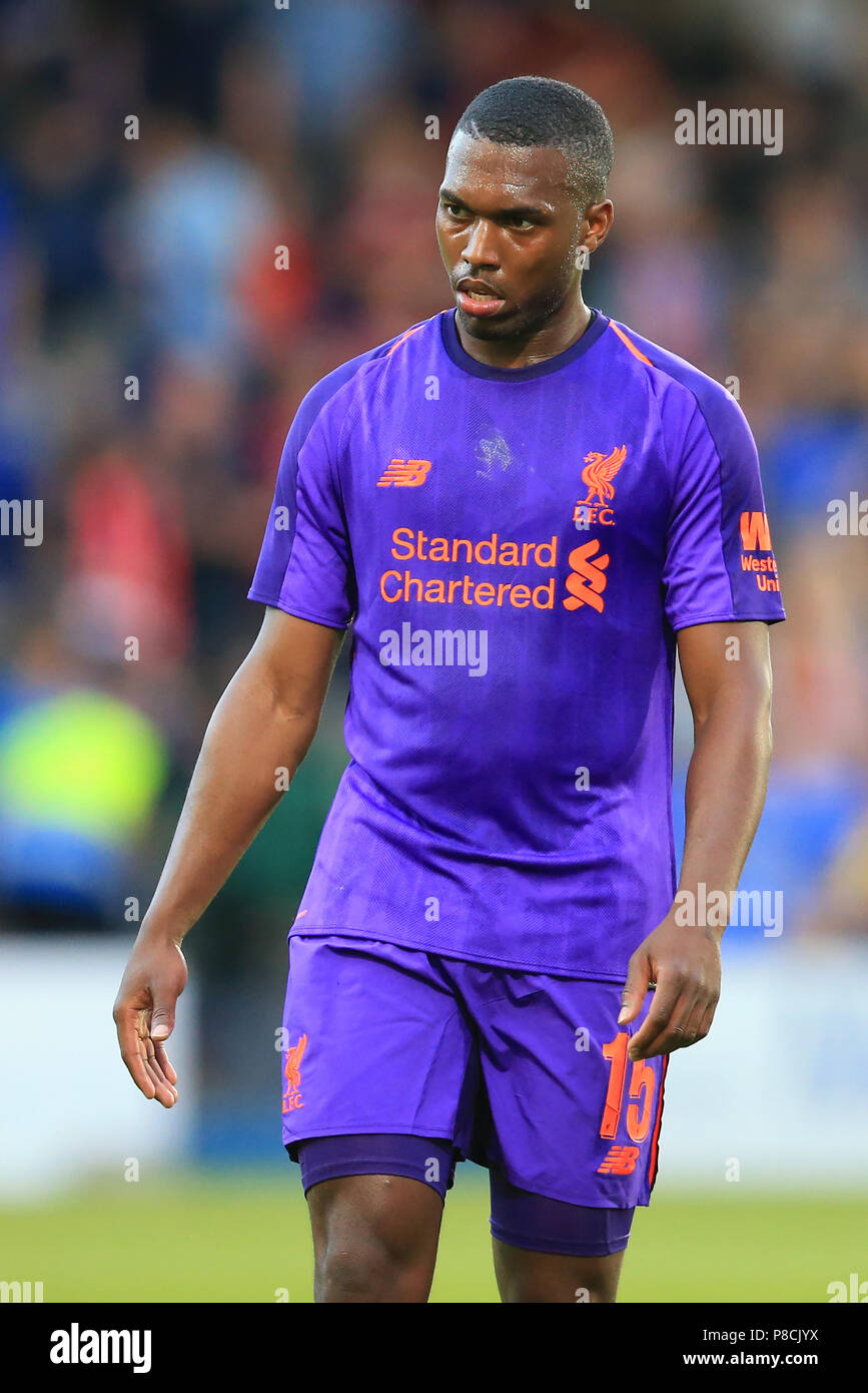 Prenton Park, Tranmere, UK. 10th July, 2018. Pre season football friendly, Tranmere Rovers versus Liverpool; Daniel Sturridge of Liverpool at the final whistle Credit: Action Plus Sports/Alamy Live News Stock Photo