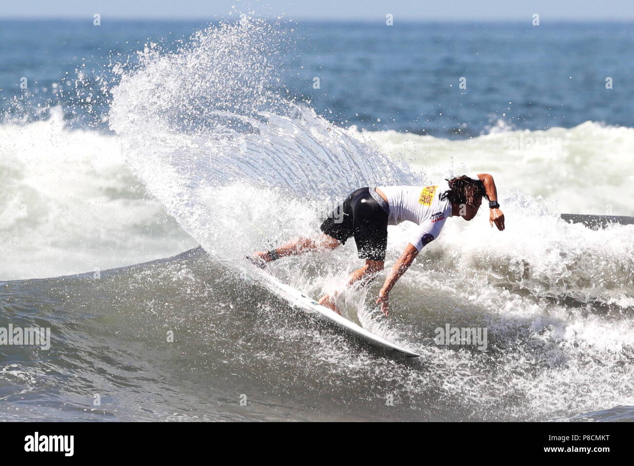 Kugenuma Kaigan, Kanagawa, Japan. 10th July, 2018. Guy Sato (JPN), JULY 10, 2018 - Surfing : World Surf League (WSL), Murasaki Shonan Open 2018 at Kugenuma Kaigan, Kanagawa, Japan. Credit: Sho Tamura/AFLO SPORT/Alamy Live News Stock Photo