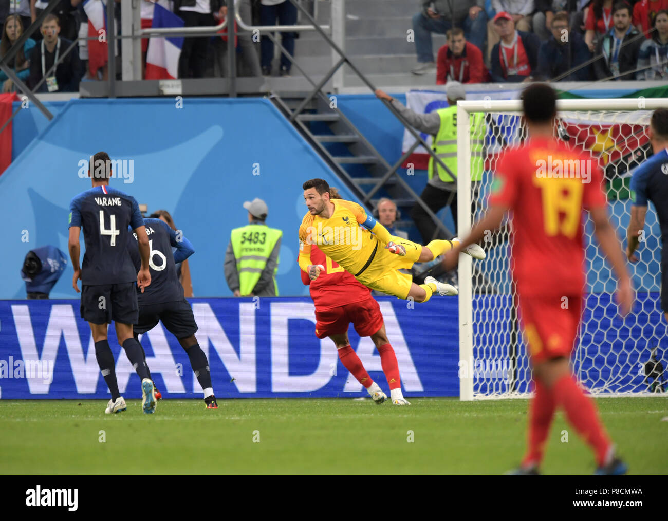 Hugo Lloris (FRA) in action during the FIFA World Cup Semi-final match between France 1-0 Belgium at the Saint Petersburg Stadium in Saint Petersburg, Russia. July 10, 2018. Credit: FAR EAST PRESS/AFLO/Alamy Live News Stock Photo