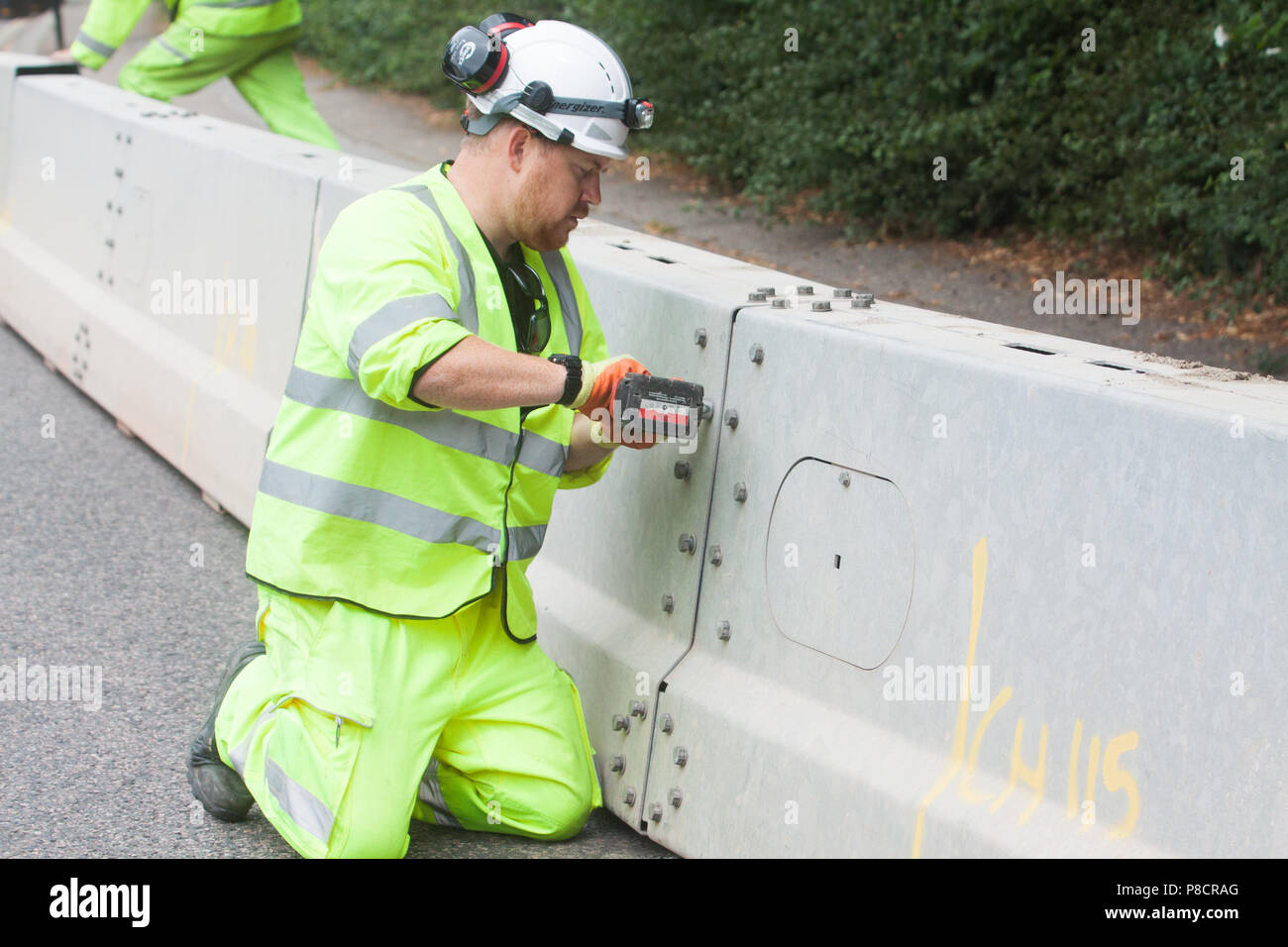 London UK. 11th July 2018. Security metal barriers and fences are installed around the US Ambassador's residence at  Winfield House in Regents Park to create a ring of steel where President Donald Trump will be guest during his first official visit to the United Kingdom on 13 July.  US President Donald Trump will meet British Prime Minister Theresa May and Queen Elizabeth II after a postponed trip to Britain starting  during which he will also discuss the prospects for a UK-US free trade deal after Brexit. Credit: amer ghazzal/Alamy Live News Stock Photo