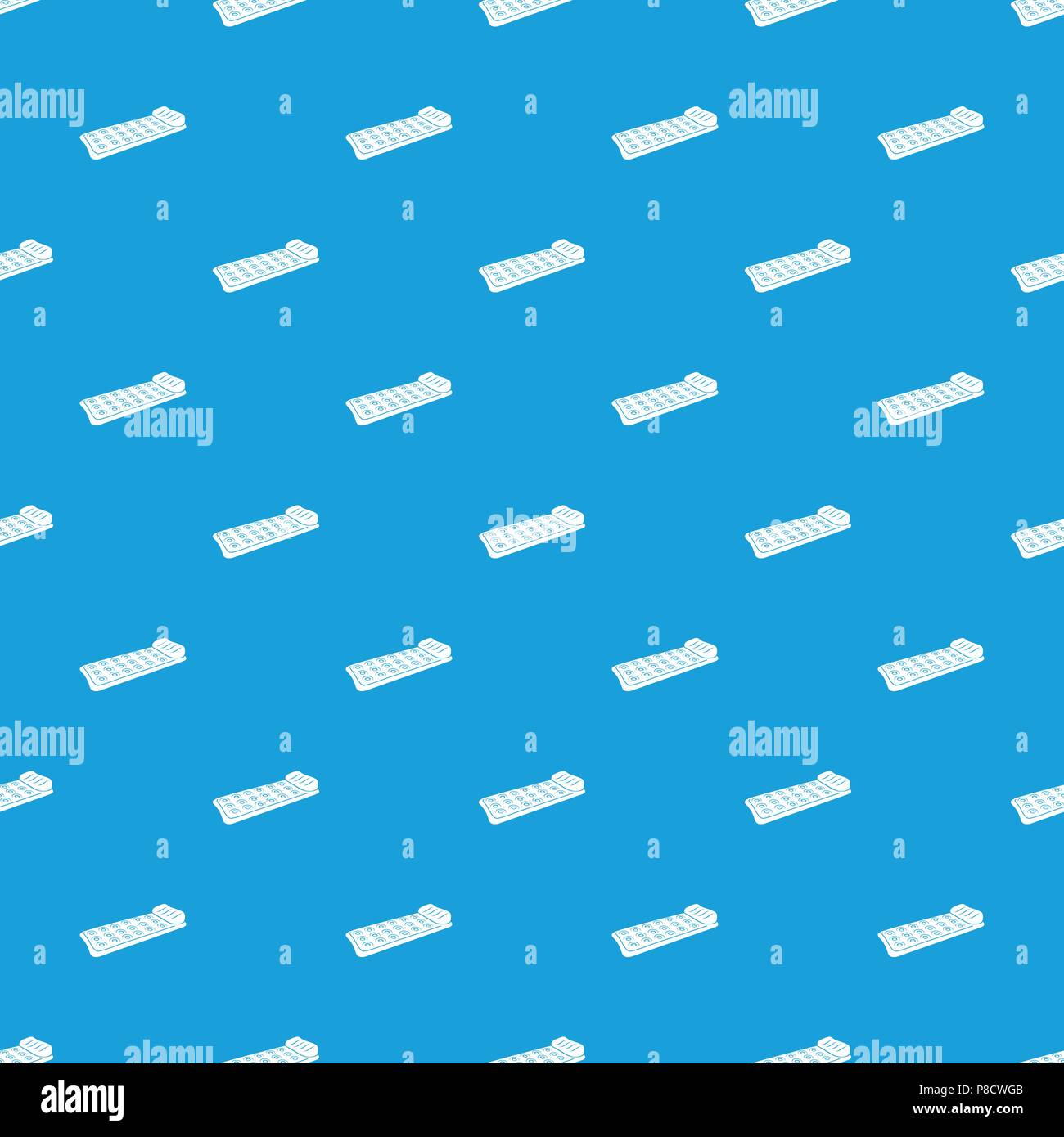 Inflatable mattress for swimming pattern vector seamless blue Stock Vector