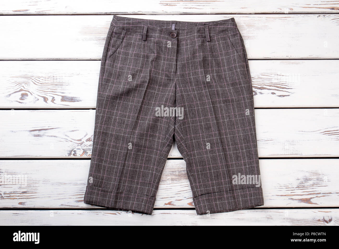 Checkered retro shorts. Stock Photo