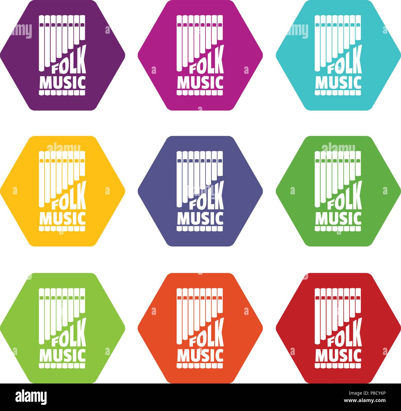 Flute pan icons set 9 vector Stock Vector Image & Art - Alamy