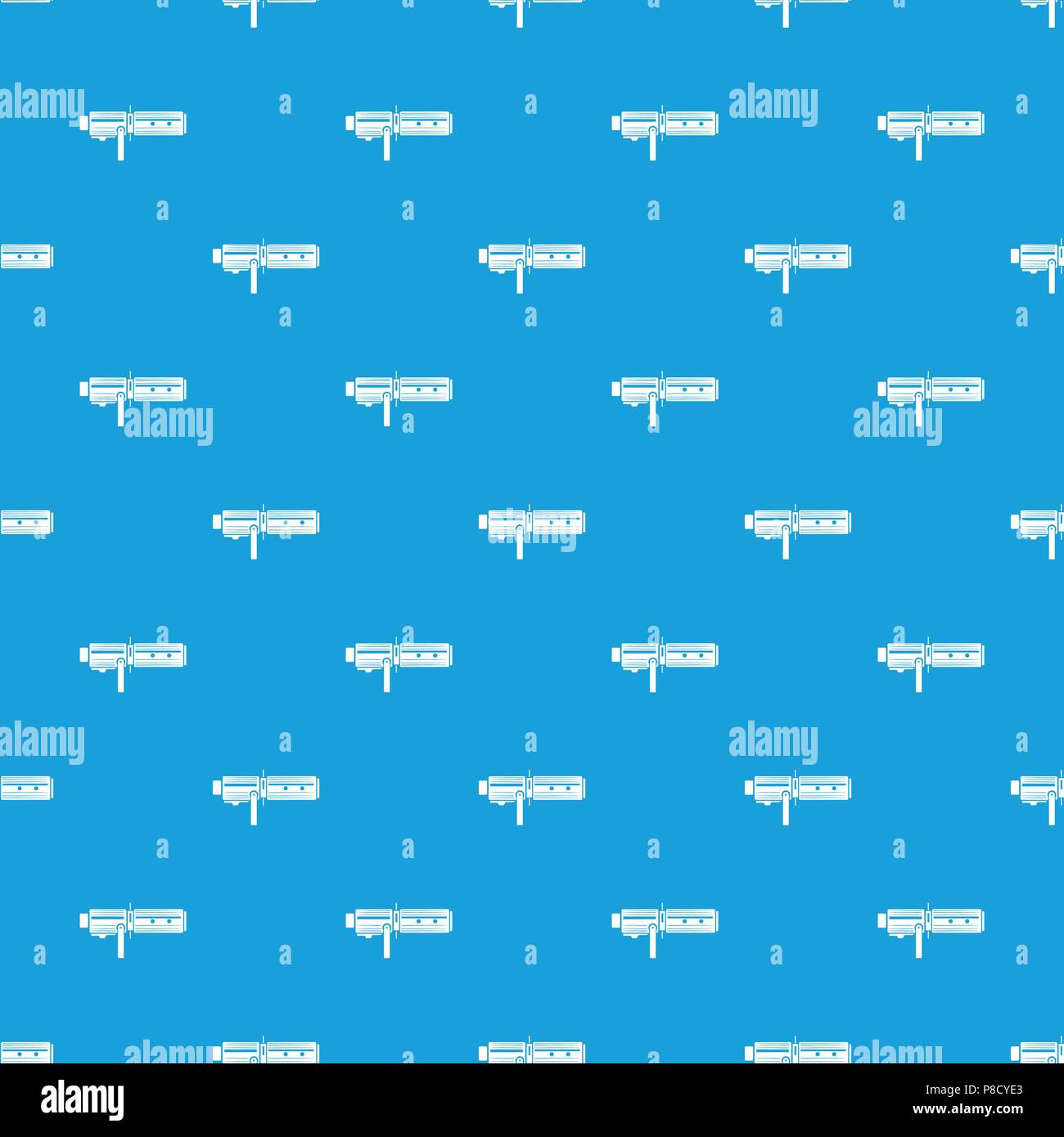 Studio lighting equipment pattern vector seamless blue Stock Vector