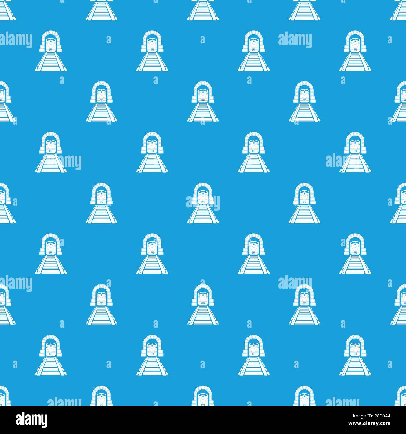 Railway tunnel pattern vector seamless blue Stock Vector