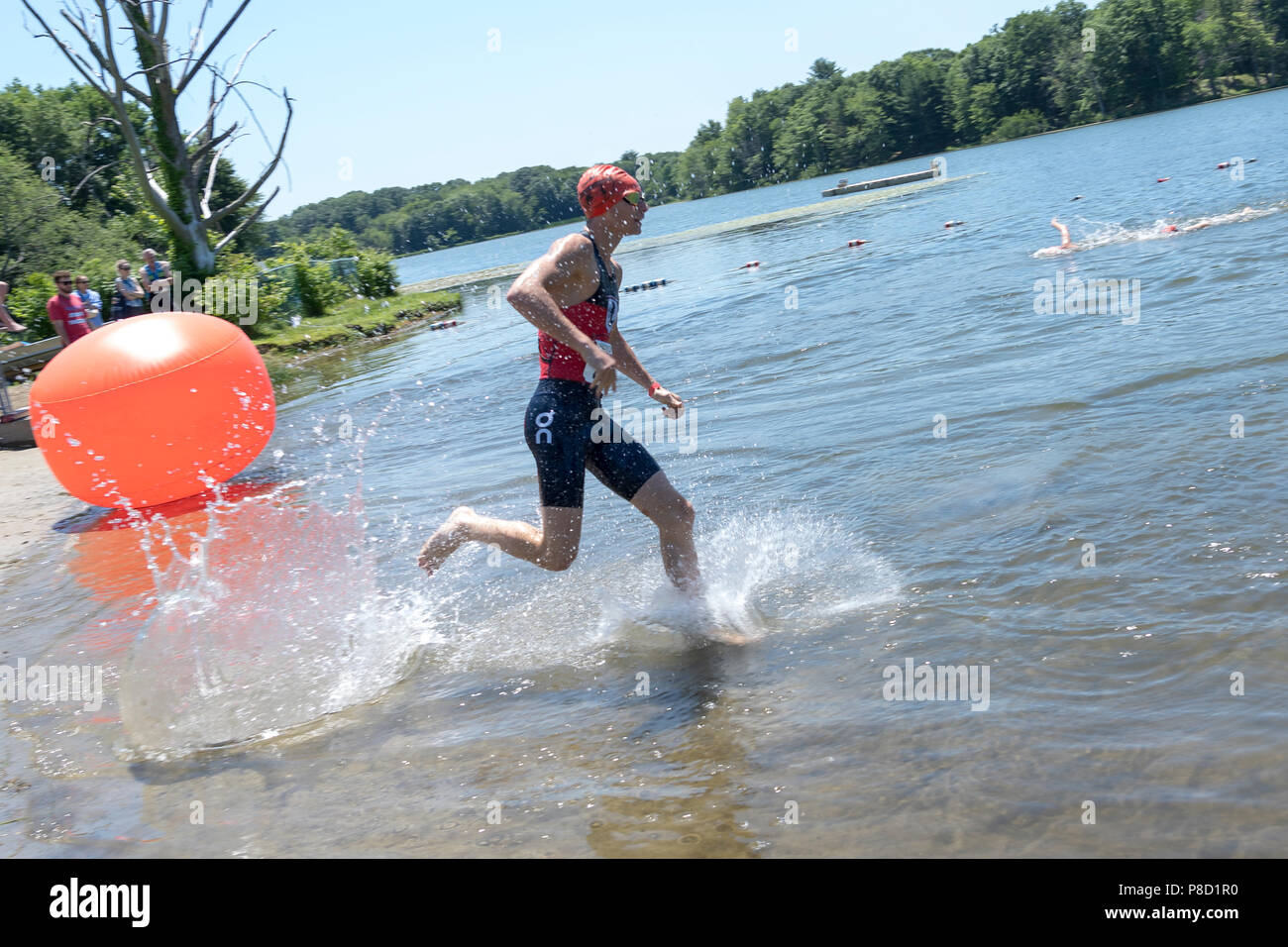 Start of 2018 Stissing Kid's  Triathlon Stock Photo
