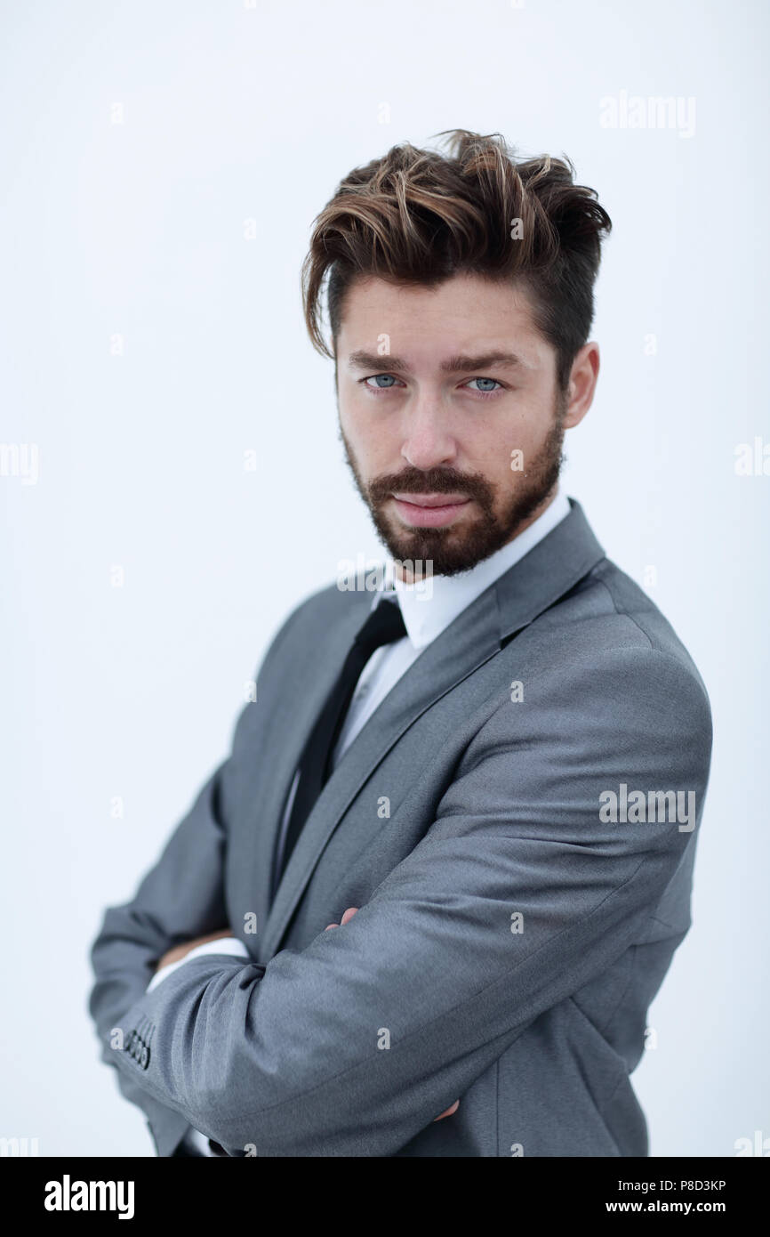 Portrait of a handsome man, isolated over a white background Stock ...
