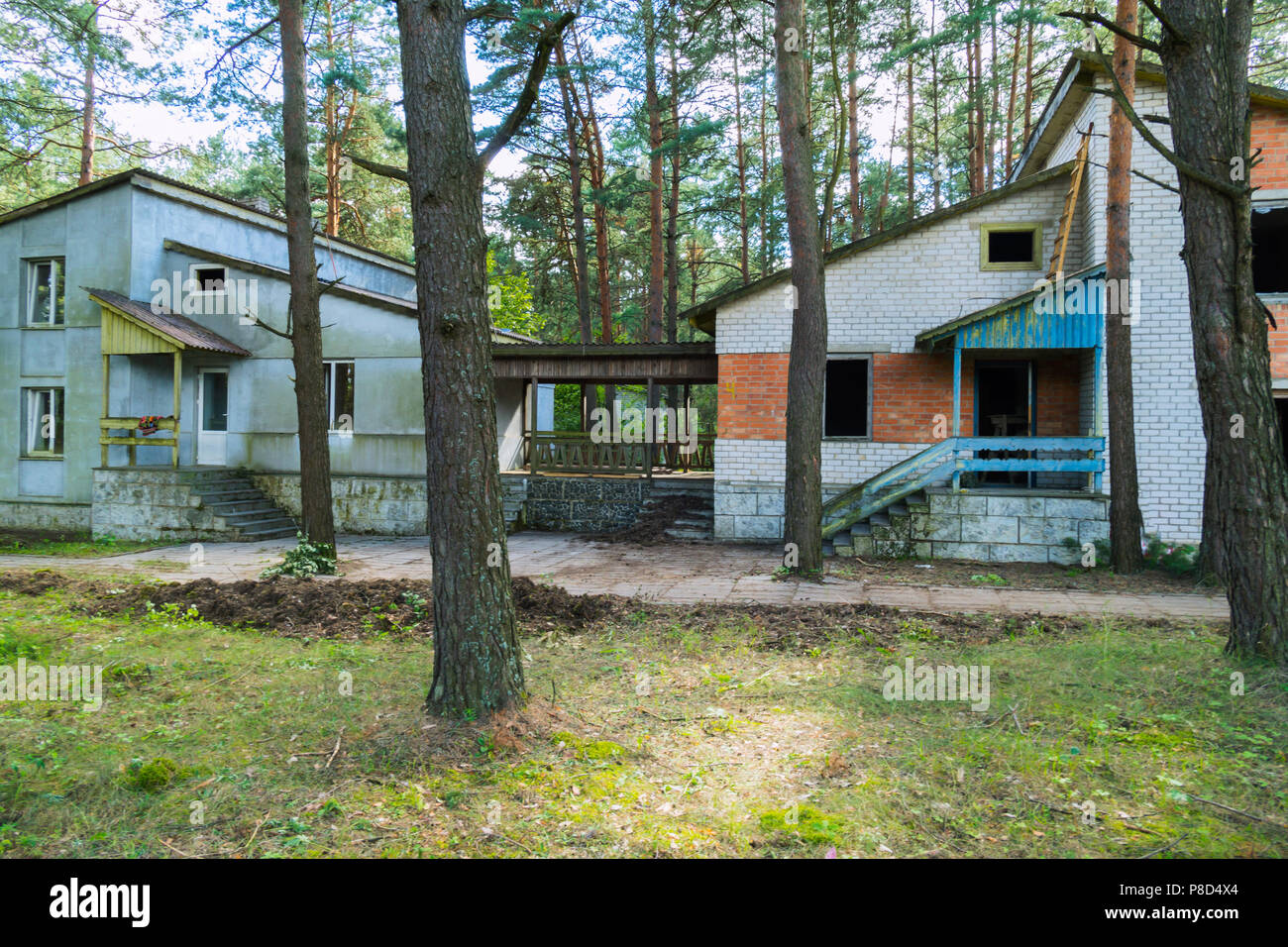 Two Identical Building construction of two identical buildings with a terrace at different ...