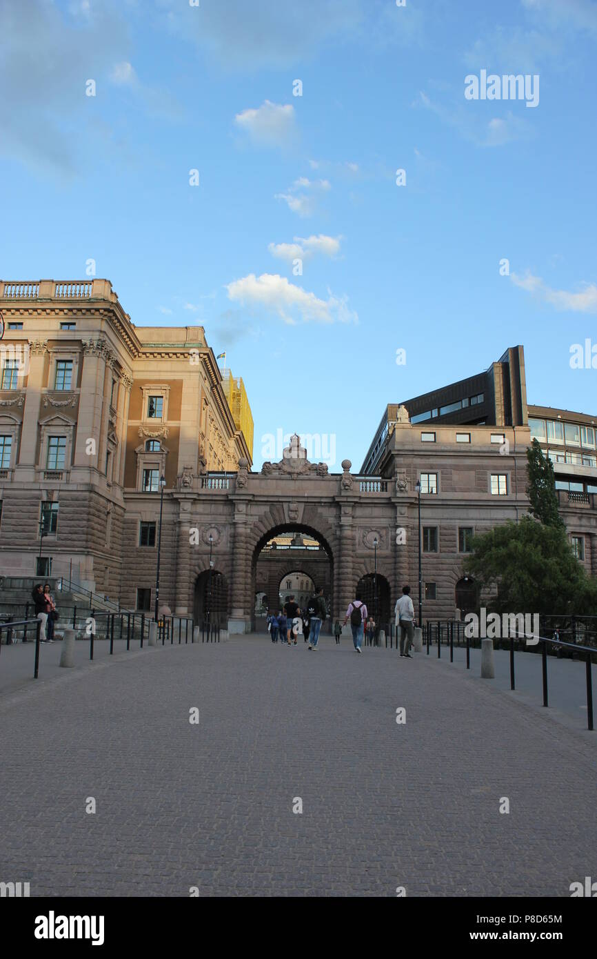 Cozy Aesthetic Summer Streets And Buildings In Gamla Stan The Old Town In Stockholm Sweden Stock Photo Alamy