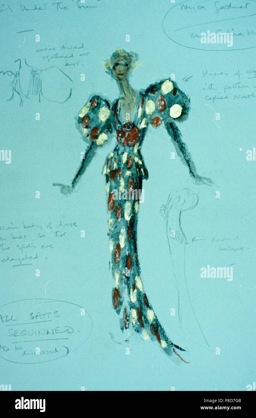Evil under the Sun (1982) Production drawings and sketches, fashion designs,     Date: 1964 Stock Photo