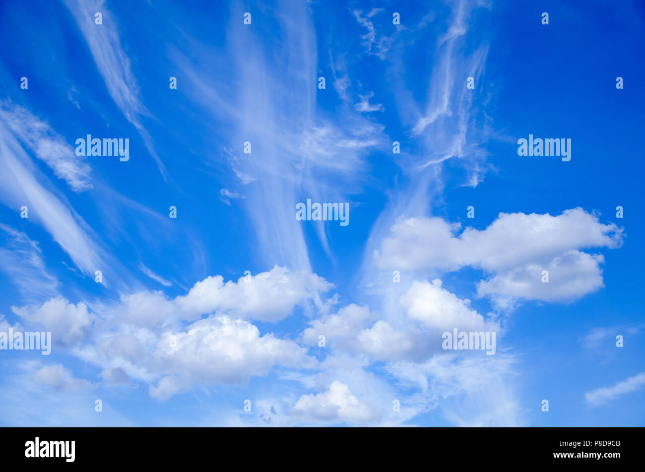 Background blue sky with white abstract clouds Stock Photo - Alamy
