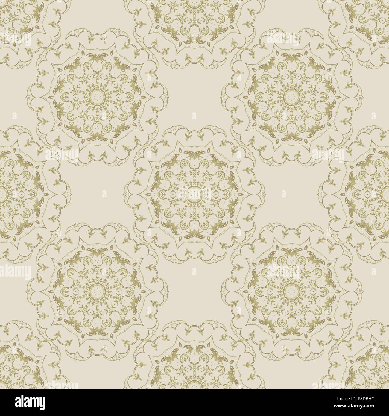 Vector illustration. Seamless pattern of mandalas Stock Vector Image ...