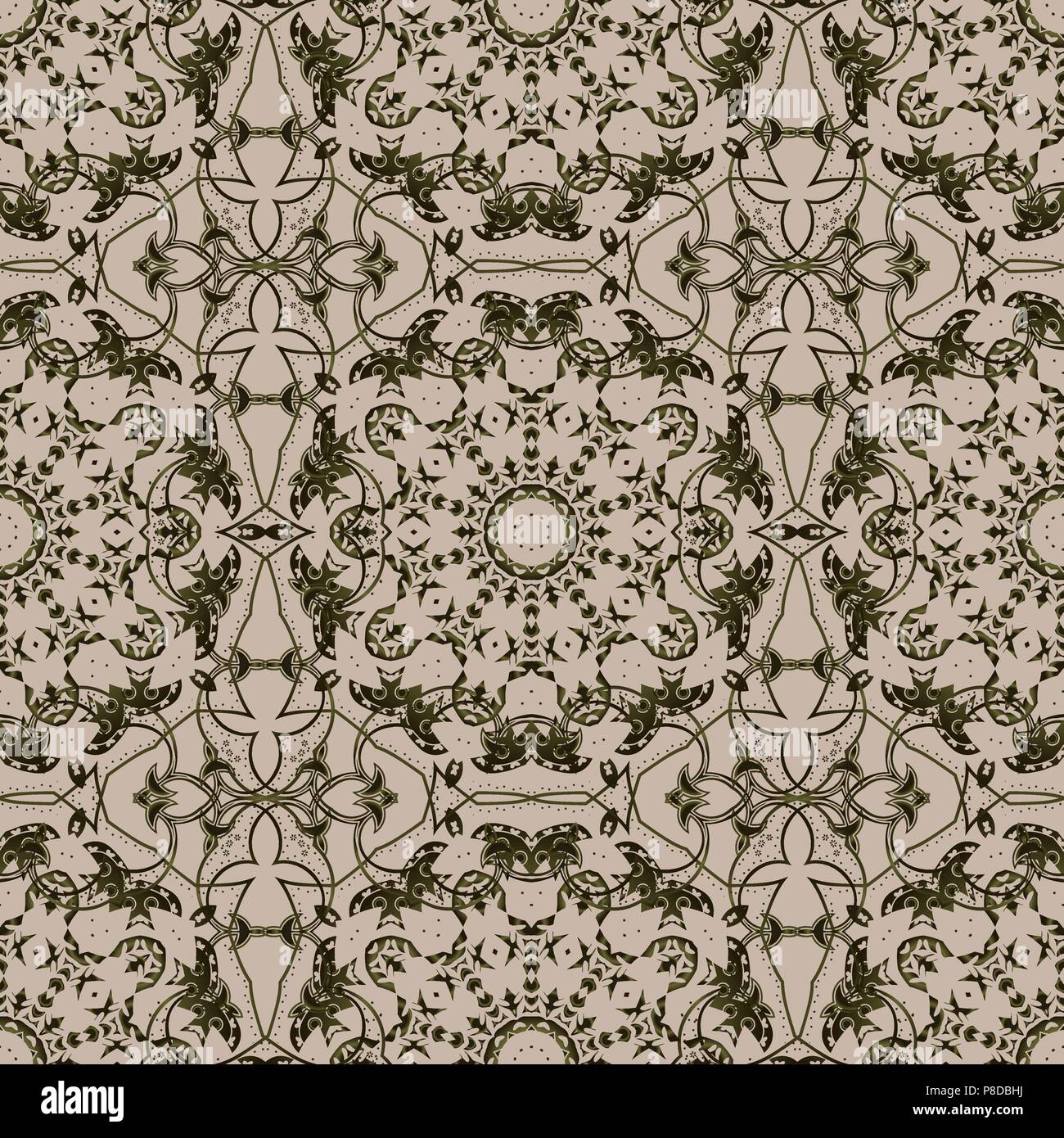 Vector illustration. Seamless pattern of mandalas Stock Vector Image ...
