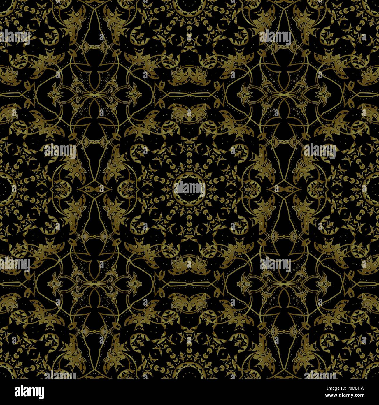 Vector illustration. Seamless pattern of mandalas Stock Vector Image ...