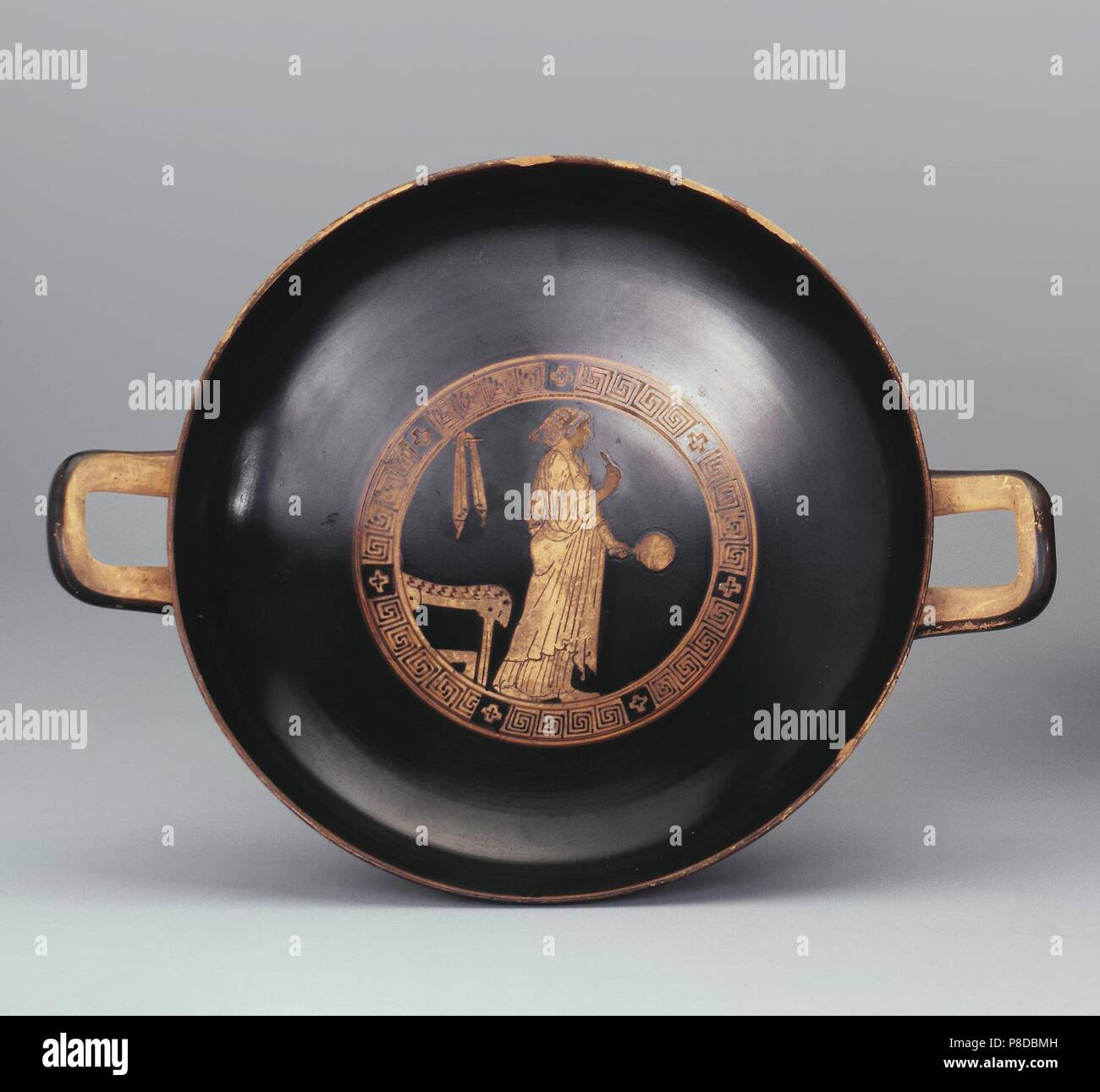Kylix. A Woman with a Mirror. Attic pottery. Museum State Hermitage