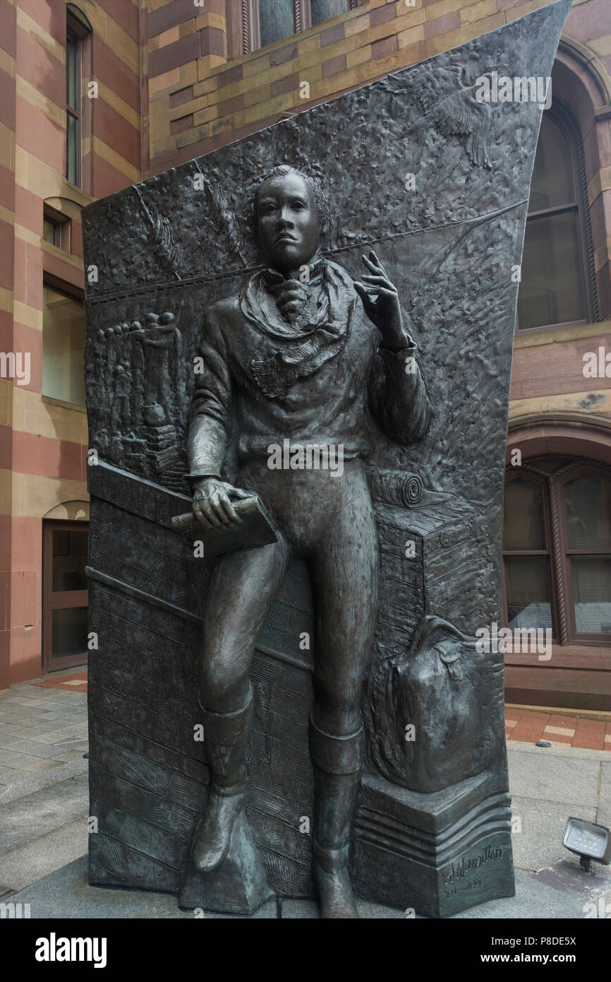 amistad sculpture in downtown New Haven CT Stock Photo