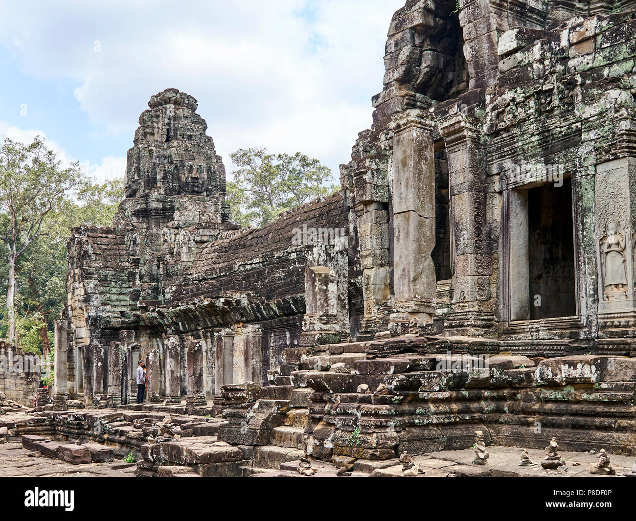 Face towers at Angkor Thom Stock Photo