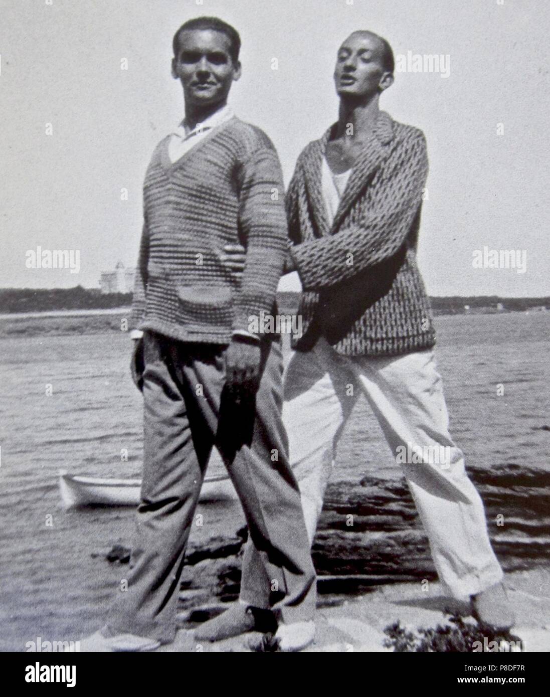 Salvador Dalí and Federico García Lorca in Cadaqués. Museum: © Fundació Gala-Salvador Dali, Figueres. Stock Photo