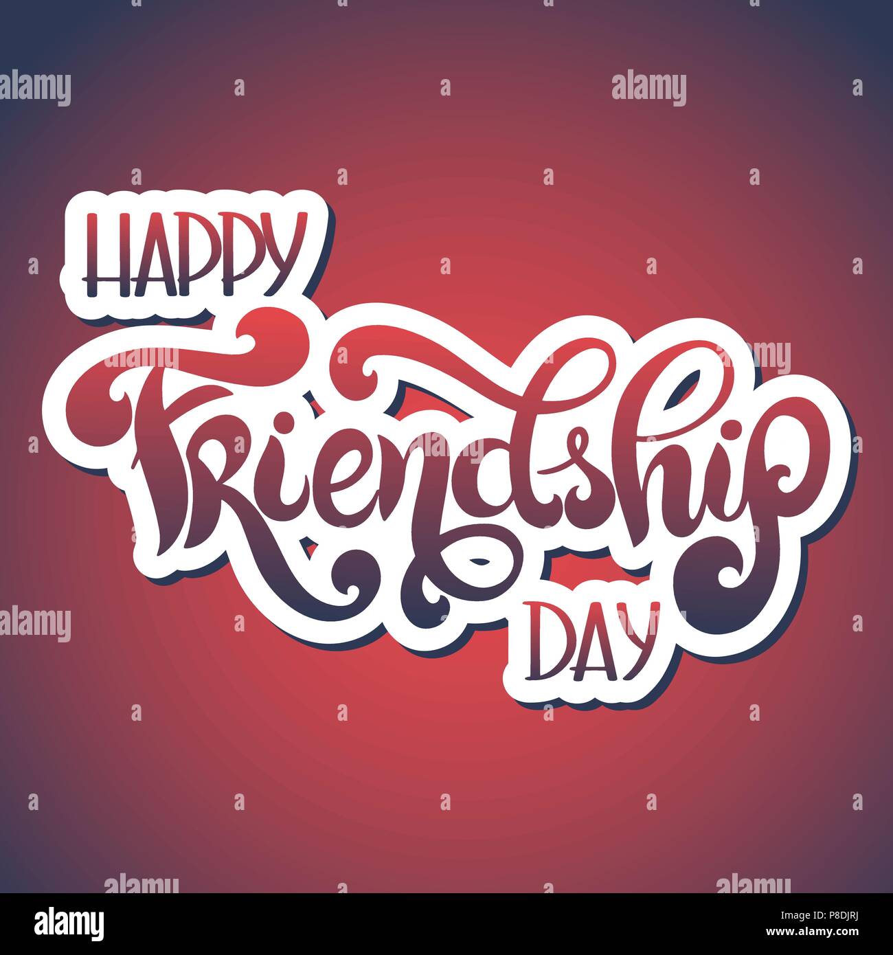 Friendship day hand drawn lettering. Vector elements for invitations ...