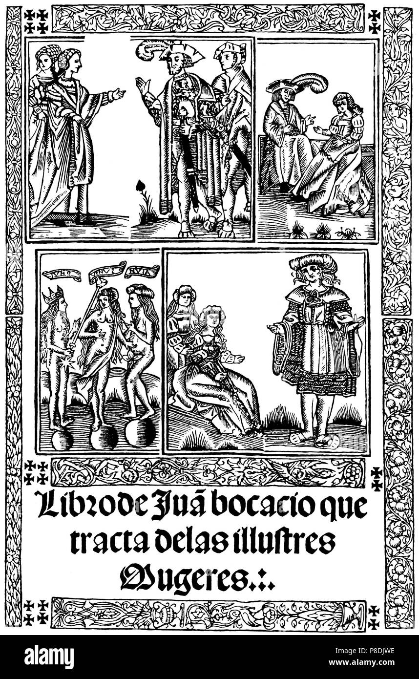 名婦列伝 De Mulieribus Claris Title page of edition of