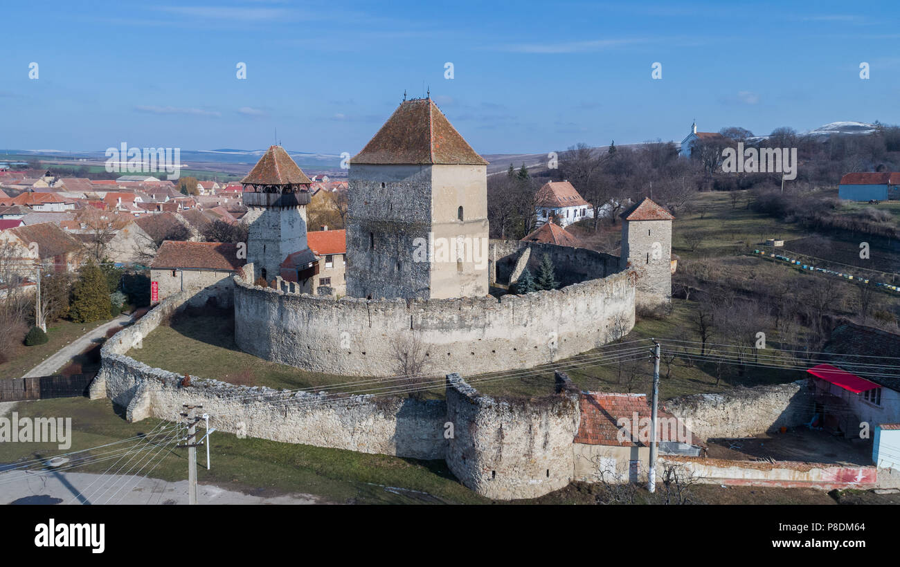 Calnic The Calnic fortress on the hills over Calnic village. Transylvania ...