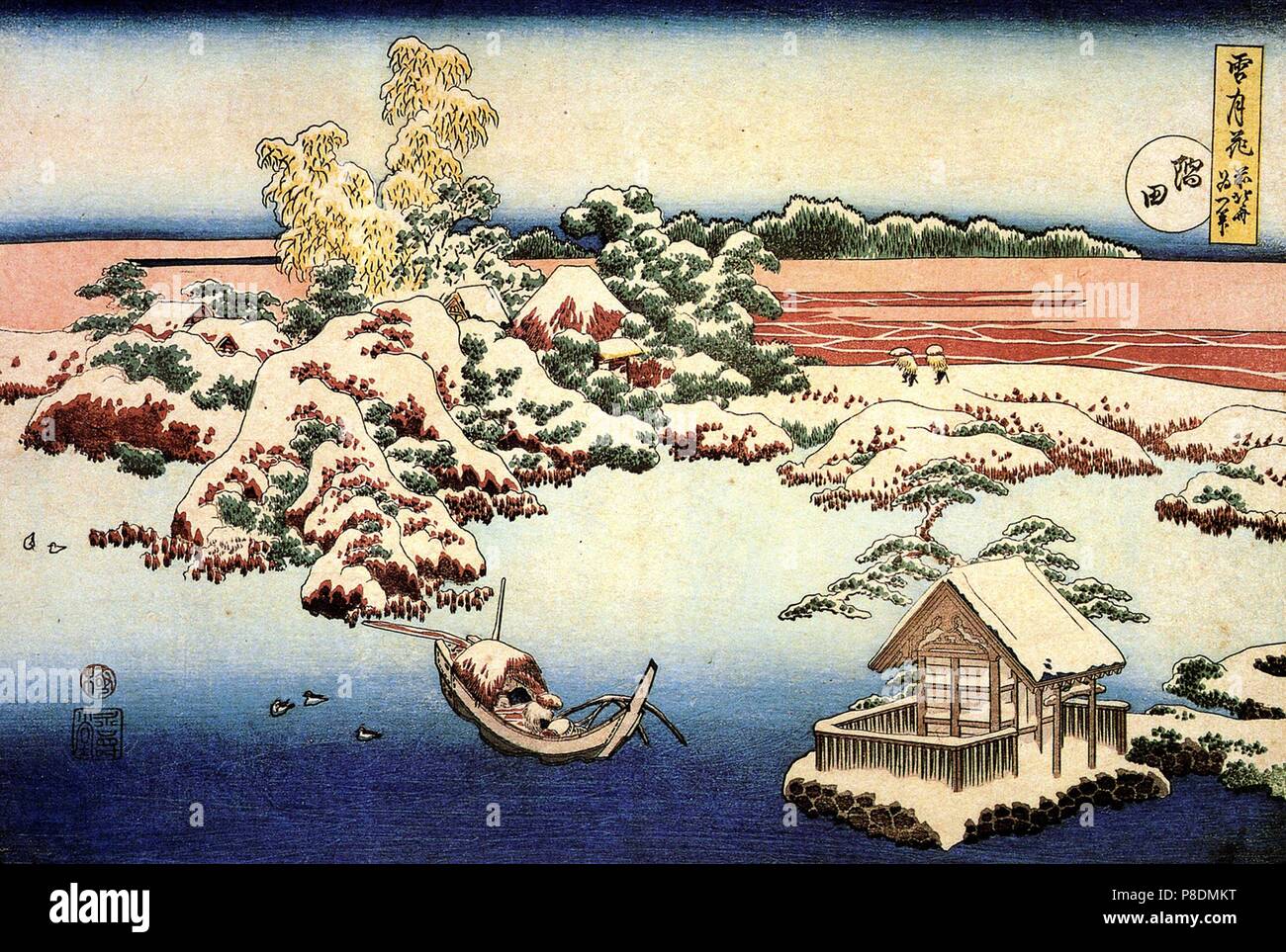 Snowscape by the Sumida River. Museum: State A. Pushkin Museum of Fine Arts, Moscow. Stock Photo