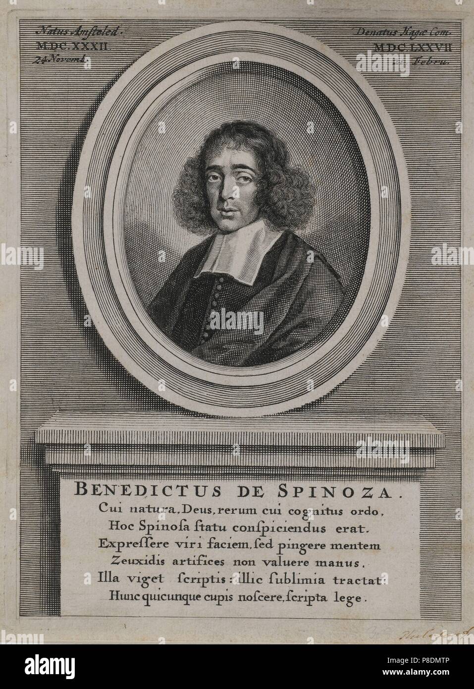 Portrait of Baruch Spinoza. Museum: PRIVATE COLLECTION. Stock Photo