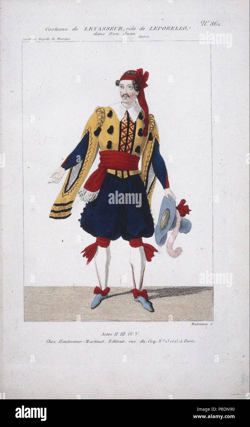 Costume design for the opera Don Juan by Wolfgang Amadeus Mozart. Museum:  BIBLIOTHEQUE NATIONALE DE FRANCE Stock Photo - Alamy