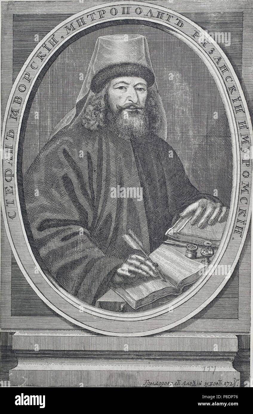 Portrait of Archbishop Stefan Yavorsky (1658-1722). Museum: State Hermitage, St. Petersburg. Stock Photo