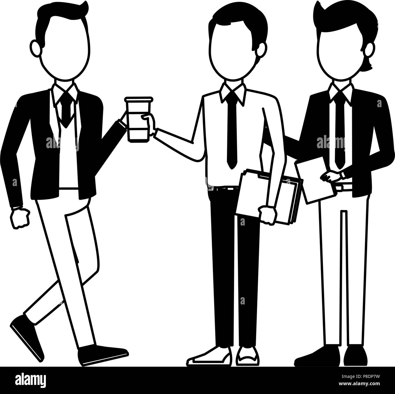 Business teamwork working in black and white Stock Vector Image & Art ...