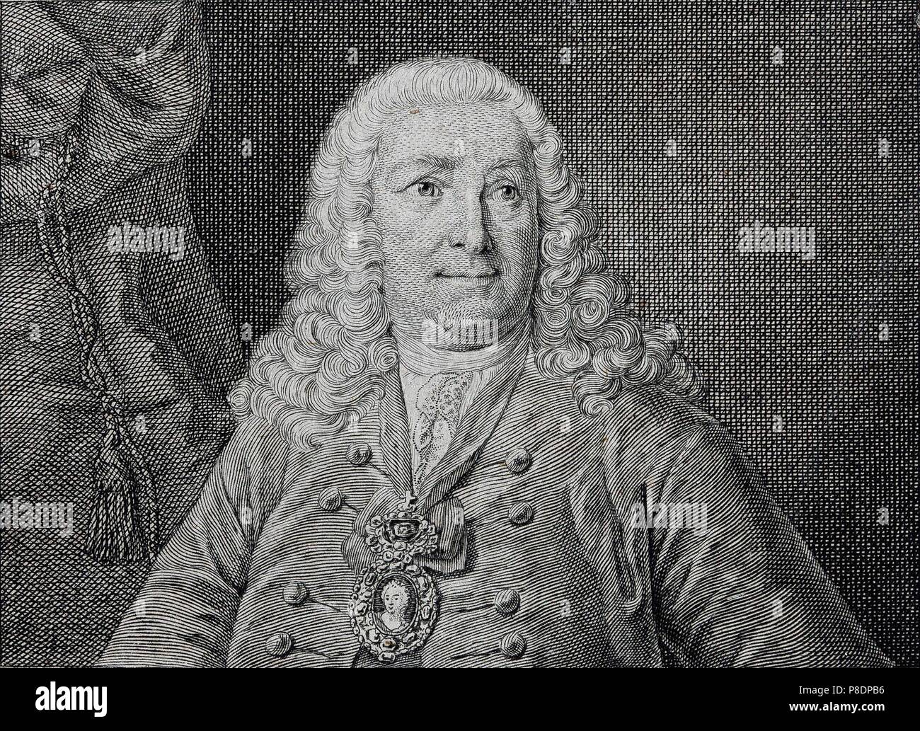 Portrait of Count Jean Armand de L'Estocq (1692-1767). Museum: State Hermitage, St. Petersburg. Stock Photo