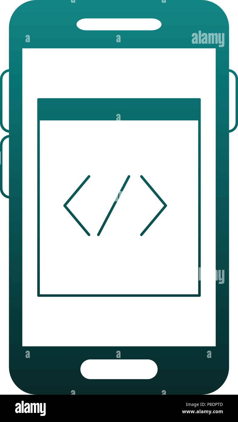 Smartphone and programming blue lines Stock Vector Image & Art - Alamy