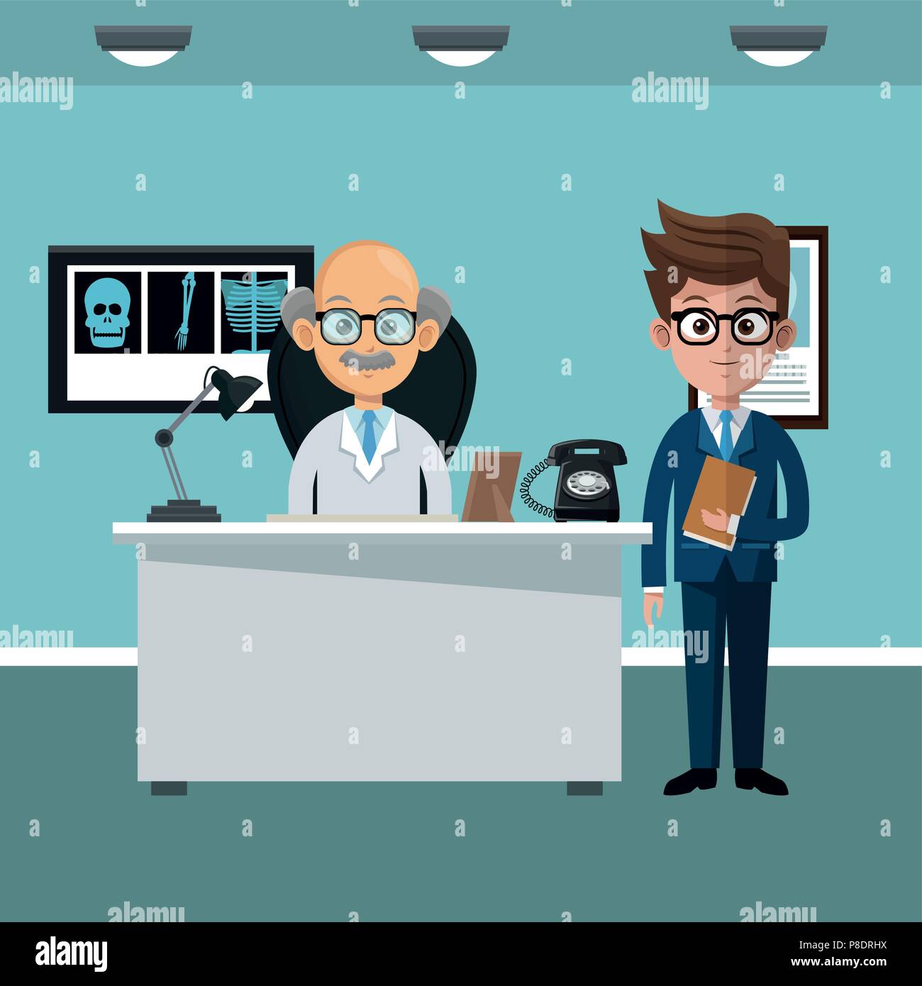 Businessman and doctor Stock Vector