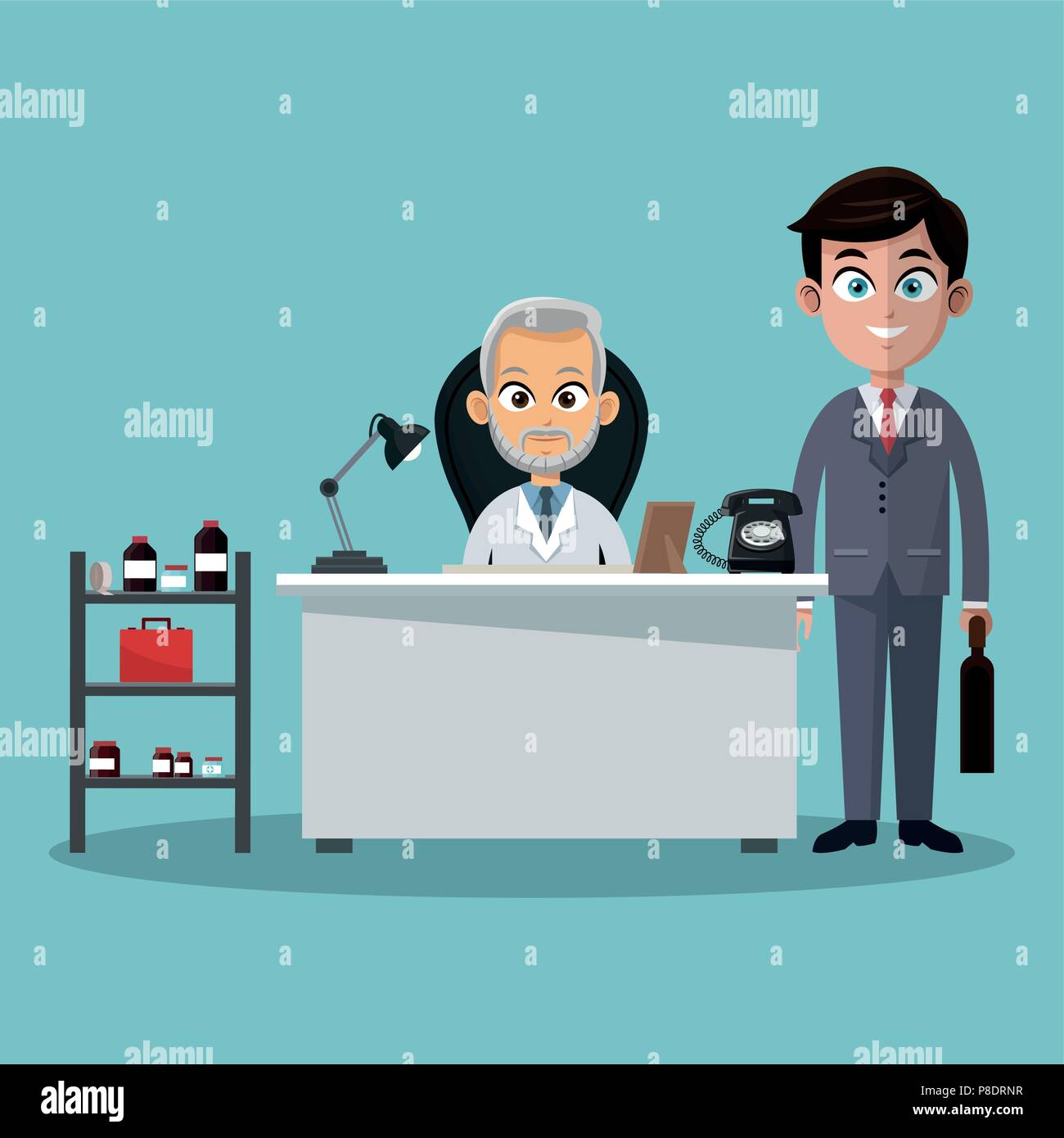 Businessman and doctor Stock Vector