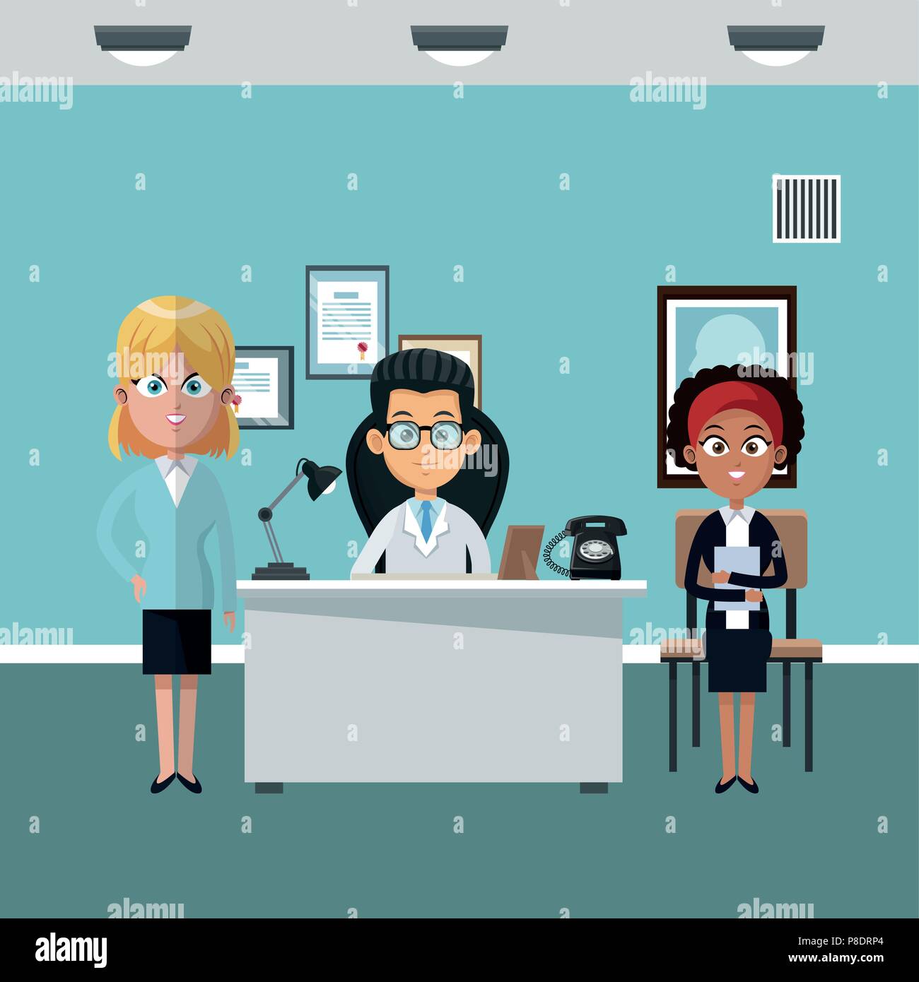 Doctors office cartoon Stock Vector Image & Art - Alamy