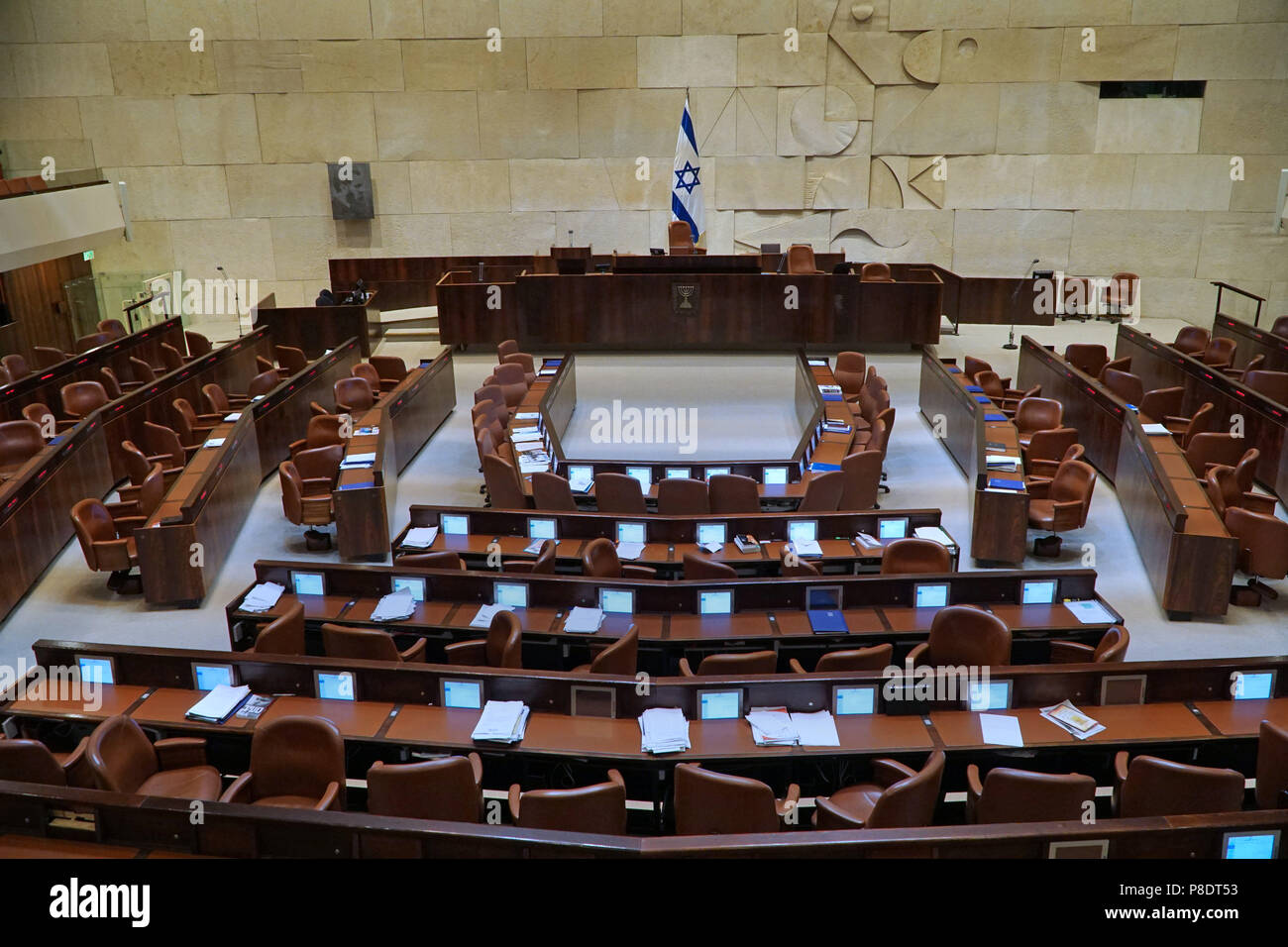 The chamber of deputies in the Israeli Parliament Stock Photo